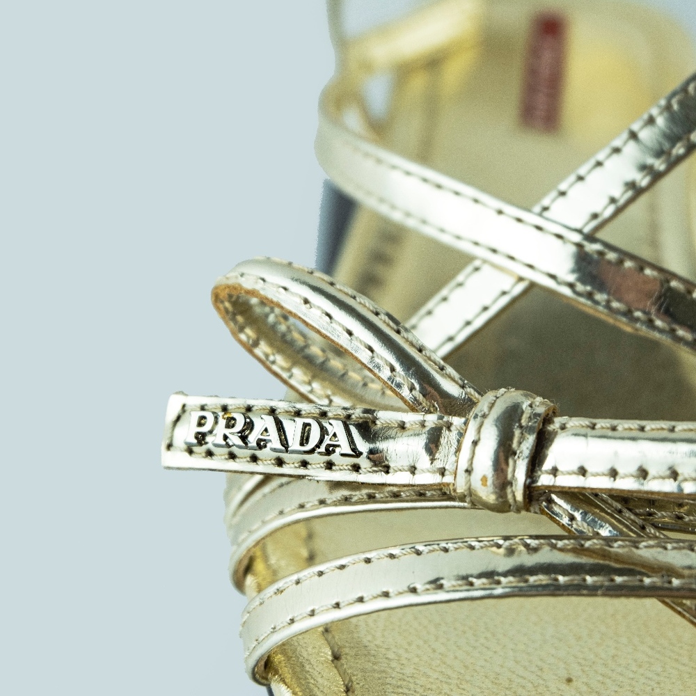 Prada Gold Sandals